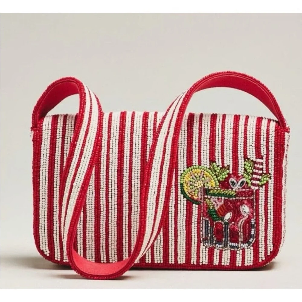 Anthropologie Fiona Beaded Bag Food Drink Edition New With Tags - Picture 2 of 3